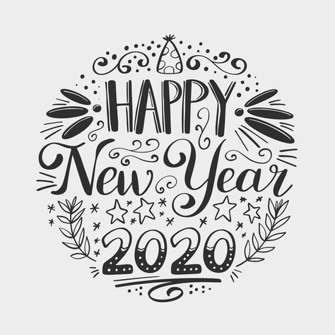 New Year Lettering, Happy New Year Letter, Hand Lettering Quotes, Quotes About New Year, Happy New Year 2020, New Year 2020, New Year Wishes, Vintage Lettering, Vintage Party