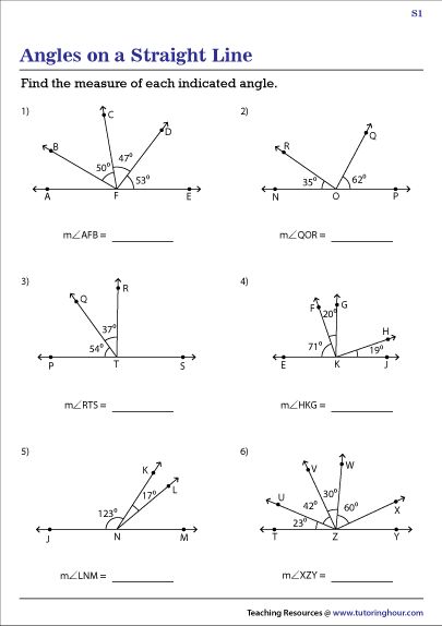 Angles on a Straight Line Worksheets Geometry Of Straight Lines, Lines And Angles Worksheet Class 7, Angle Pairs, Geometry Angles, Complementary Angles, Supplementary Angles, Angles Worksheet, Lines And Angles, Vertical Angles