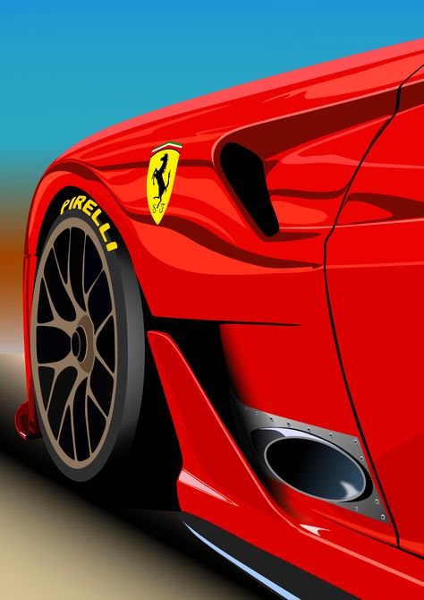 Digital #Automotive #Art #Ferrari #F399XX Art Advertising, Motorsport Art, Cool Car Drawings, Ferrari Car, Car Drawings, Automotive Art, Car Painting, Cool Cars, Motorsport