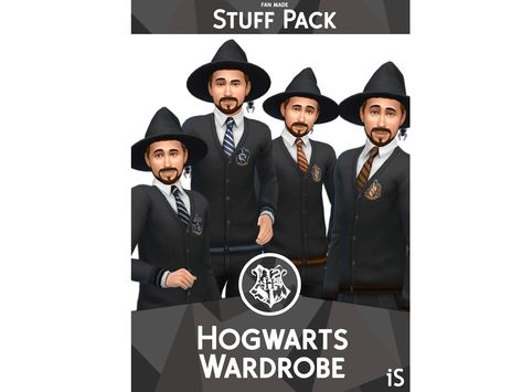 Harry Potter Clothes, The Sims 4 Mod, Harry Potter Uniform, Sims 2 Games, Hogwarts Uniform, Packing Wardrobe, Hogwarts Outfits, Sims Stories, Sims Packs