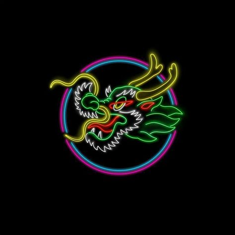 Neon Dragon, Neon Typography, Neon Sign Art, Neon Decor, Lit Wallpaper, Neon Design, Neon Aesthetic, Neon Wallpaper, Neon Art