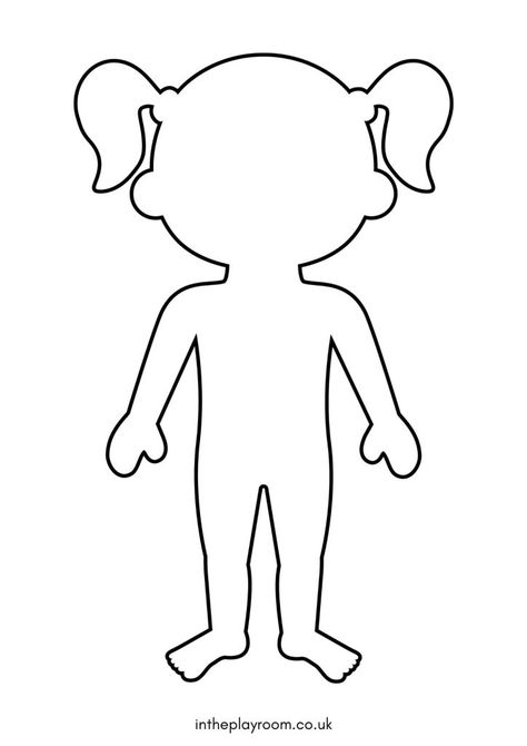 human body outline blank template girl My Body Crafts For Kids, Parts Of The Body For Kids, My Body Activities, Human Body Template, Body Parts Drawing, Human Body Activities For Kids, Human Body Outline, Body Worksheet, Body Coloring