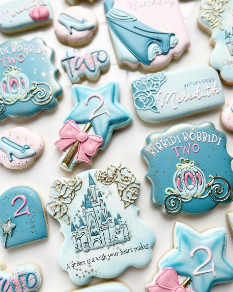 Bibbity Bobbity Two, Bibbity Bobbity Two Birthday, Bippity Boppity Two, Bippity Boppity Two Party, Bibbidi Bobbidi Two Birthday, Cinderella Birthday Party, Princess Cookies, Two Birthday, Cinderella Party