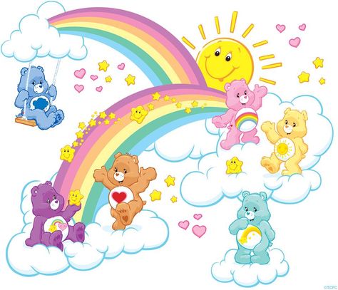 It's Hang Out Day! The Care Bears love to spend time hanging out with their friends! Tag your below! Black Wall Stickers, Care Bears Birthday Party, Care Bear Tattoos, Care Bears Vintage, Care Bear Party, Care Bear Birthday, Care Bears Cousins, Bear Coloring Pages, Bear Costume