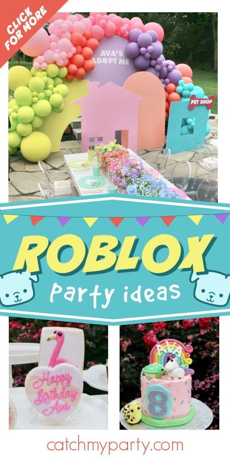 Roblox Party Activities, Adopt Me Roblox Party Ideas, Adopt Me Party Ideas, Roblox Adopt Me Party Ideas, Adopt Me Birthday Party Ideas, Roblox Adopt Me Birthday Party Ideas, Roblox Party Ideas Girl, 10th Birthday Girl Themes Ideas, Roblox Birthday Party Ideas Girl