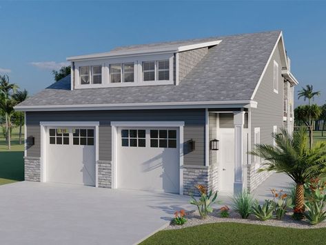 065G-0024: 2-Car Garage Apartment Plan with Pool Bath 2 Car Garage With Apartment One Story, 2 Car Garage With Loft Apartment, 20x20 Garage With Loft, 2 Car Garage With Loft Plans, 30x30 Garage Plans With Loft, Plan Garage, Garage Plans With Loft, Garage Apartment Plan, Patio Plans