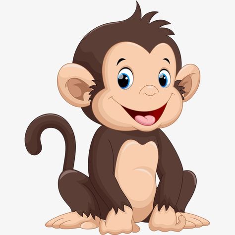 Cute Monkey Cartoon, Monkey Cartoon, Monkey Drawing, Monkey Illustration, Cartoon Monkey, Cute Monkey, Little Monkeys, Cute Cartoon Animals