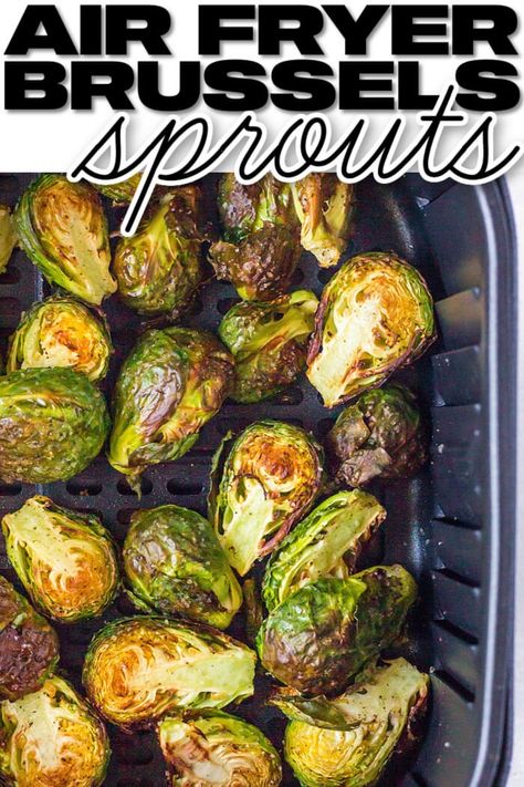 Crispy air fryer brussels sprouts made with just olive oil and a dash of seasoning are the best side dish you never knew you needed! Leftover Brussel Sprouts, Air Fryer Brussel Sprouts, Oven Cooked Bacon, Pulled Pork Chili, Air Fryer Brussels Sprouts, Parmesan Ranch, Homemade Hollandaise Sauce, Chicken Bacon Ranch Casserole, Sprouts Recipe