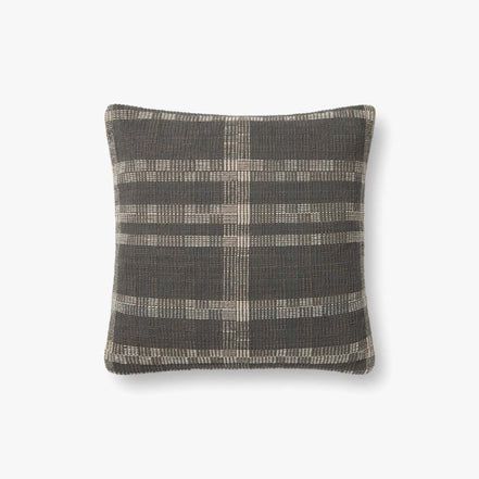 COVE PAL0022 SMOKE / NATURAL | Loloi Rugs Loloi Amber Lewis, Amber Lewis X Loloi, Amber Lewis, Trade Sign, Natural Pillows, California Cool, Loloi Rugs, Linear Pattern, Amber Interiors