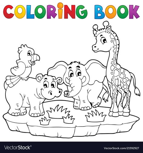 Kids Art Class, Animal Coloring Books, Safari Theme, Color Worksheets, Toddler Learning Activities, Animal Books, Art Drawings For Kids, Animal Coloring Pages, Art Pages