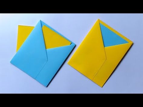 Super Fast Folded 3 Pocket Page Envelopes | Making Easy Paper Envelope DIY | Easy Origami Envelopes - YouTube Paper Origami Envelope, Diy Envelopes From Paper Easy, Envelope Folding Ideas, Pocket Envelopes Diy, How To Make Paper Envelopes Step By Step, Paper Envelope Diy Easy, Easy Paper Envelope, Paper Envelope Diy, Origami Envelope Easy