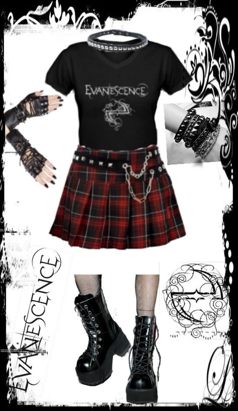 Evanescence Outfit Ideas, Evanescence Inspired Outfits, Evanescence Outfits, Apartment Decorating For Couples, Rock In Rio, Alt Outfits, Gothic Clothes, Evanescence, Edgy Outfits