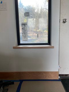 How do you trim a window like this? Narrow Window Trim, No Trim Windows, Deep Window Sill, Wood Window Sill, Scandinavian Window, Modern Trim, Drywall Finishing, Austin House, Window Reveal