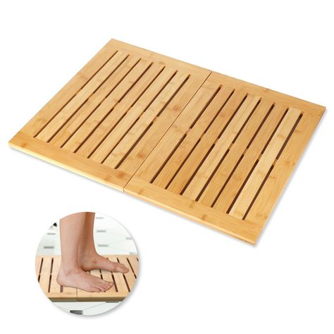 PRICES MAY VARY. 【Upgraded Foldable Design】 Our bamboo bath mat has upgraded foldable design. Simply fold it up when not in use or take it with you on trips to use in hotel bathrooms or at the pool 【Anti-Slip】 The non slip shower mat is equipped with 10 anti-slip foot pads, which not only ensures the safety of the shower, but also avoid the bathroom mat from coming into direct contact with the ground, help keep your bathtub mat clean and hygienic 【Effective Drainage】 The bamboo shower mat featur Bamboo Bath Mat, Hotel Bathrooms, Non Slip Shower Mat, Bathroom Large, Spa Sauna, Bathtub Mat, Bamboo Bathroom, Shower Bench, Bathroom Floor Mat