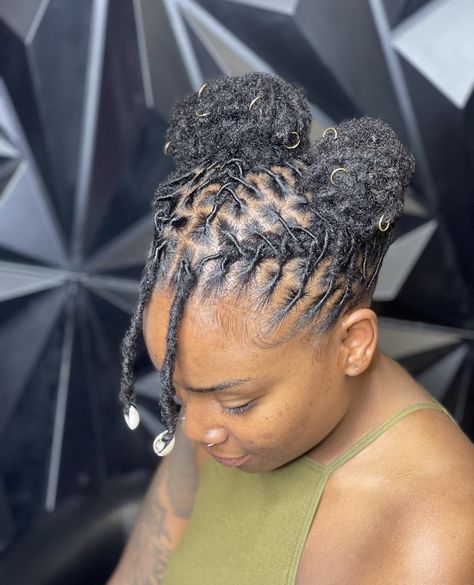 Locs Crown Style, Microloc Hairstyles, Dreadlocks Journey, Loc Buns, Locs Starter, Locs Updo, Black Locs, Locs Inspiration, Dreads Short Hair