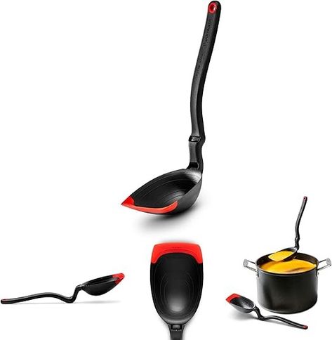 Amazon.com: Dreamfarm Spadle | Non-Stick Cooking Spoon & Serving Ladle with Measurements | Silicone Ladle Spoon | Multifunctional Kitchen Cooking Spoon | Flexible Ladles For Cooking | Red: Home & Kitchen Multifunctional Kitchen, Ladles, Cooking Spoon, Kitchen Cooking, Kitchen Utensils Gadgets, Kitchen Utensils, Amazon Prime, Home Kitchen, Online Shopping