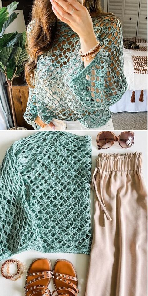 Modern Crochet Summer Tops, Crochet Summer Dresses Pattern Free, Crochet Blouse Free Pattern Tutorials, Crochet Ladies Tops Free Pattern, Summer Crochet Tops Free Patterns, Crochet Top Square, Crocheted Summer Tops, Crochet Lace Top Pattern, Crochet Patterns For Tops