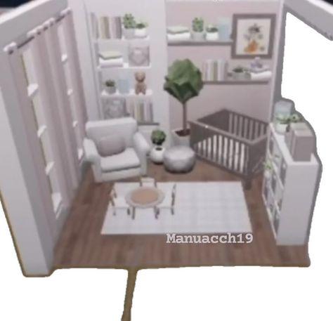 Twins Room Bloxburg, Bloxburg Baby Room Ideas, Bloxburg Nursery Ideas, Bloxburg Baby Room, Room Ideas Easy, Room Ideas For Kids, Adopt Me Small House Ideas, Room Bloxburg, Twin Boys Bedroom