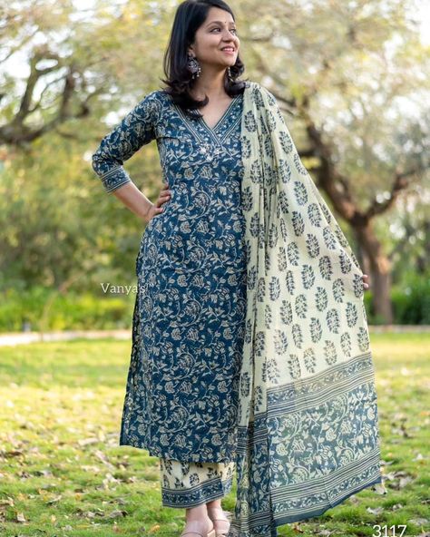 *Dispatch Ready* Summer stories with our super fresh blue hand block cotton suit set with minimalist sequence work and comfortable plazo loose fit pant and matching mul cotton duppata. 🌺 🌺Comfortable more than ever, stylish as desired, bloom with this cotton set in grace all day long 🌺 🌺 Kurta length- 46 inch Pant length - 38 inch Dupatta-2.4 mtr *Sizes available* 38-40-42-44-46 *Price* - *1350. free ship* Gentle hand wash. #CottonSuit#SummerSuit#LightweightSuit#BreathableFashion... Spring Festive Cotton Unstitched Suit, Blue Cotton Unstitched Suit For Festive Occasions, Festive Blue Cotton Unstitched Suit, Blue Block Print Unstitched Straight Kurta Suit, Festival Cotton Unstitched Printed Suit, Simple Kurti, Long Kurta, Summer Story, Sequence Work