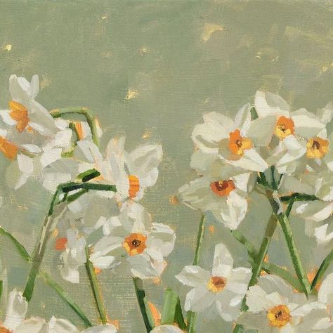 Narcissus Flowers, George Sand, Narcissus Flower, Tulips Garden, Spring Painting, Green Theme, January 4, Oil Painting Flowers, Anne Marie