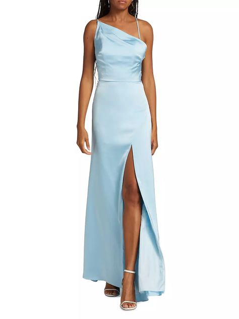 Shop Vera Wang Bride Van One-Shoulder Mermaid Gown | Saks Fifth Avenue Unique Lingerie, Vera Wang Bridesmaid, Mermaid Gown, Vera Wang, Designer Outfits Woman, Pale Blue, Trending Accessories, Side Zip, Evening Gowns