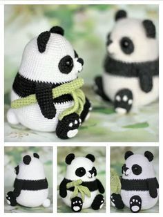 Panda Amigurumi Free Pattern, Amigurumi Panda, Crochet Panda, Crochet Animals Free Patterns, Crochet Design Pattern, Kawaii Crochet, Crochet Amigurumi Free, Haken Baby, Crochet Animal Patterns