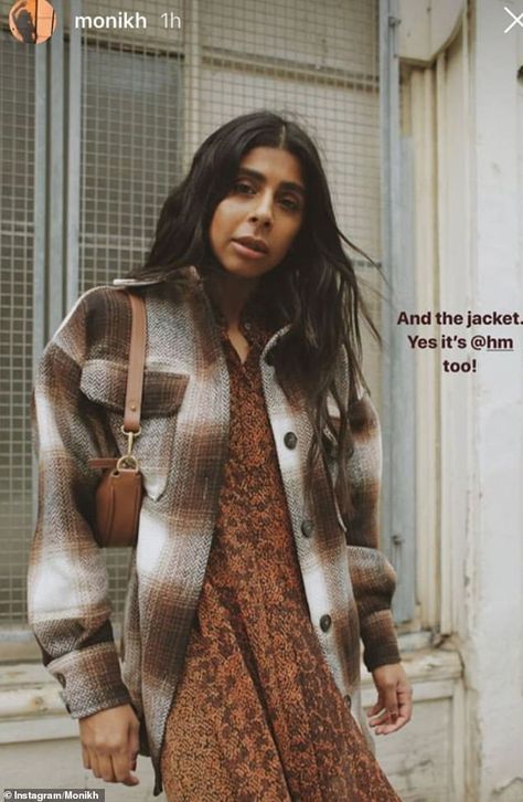 Fashion bloggers are obsessed over H&M brown 'shacket' that costs just £30 Check Shacket Outfit, Shacket Street Style, Shacket Outfit, Fits Inspiration, H M Outfits, H&m Fashion, Outfit Challenge, Checked Jacket, Suede Mini Skirt