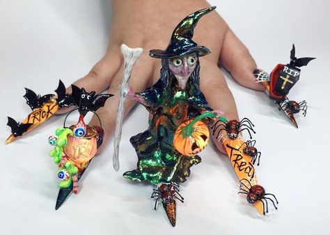 Nail Competition, Competition Nails, Nail Contest, Art Dates, Halloween Nails Diy, Nails 2016, Crazy Nail Art, Acrylic Toes, Fantasy Nails