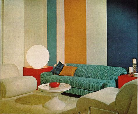 From Practical Encyclopedia of Good Decorating and Home Improvement.  from sandiv999's flickr photostream. 1960s Interior Design, Vintage Living Room Design, 1960s Interior, Vintage Home Decor Living Room, 70s Interior, Retro Interior Design, Interior Vintage, Vintage Interior Design, Deco Retro