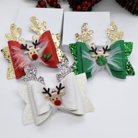 Holiday Hair Clips, Woman Costumes, Bow Diy, White Hair Bows, Bow Ideas, Hair Bow Tutorial, Paper Bow, Christmas Hair Bows, Diy Bows