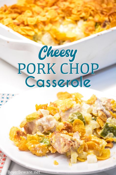 Pork Chops Casserole, Leftover Pork Loin Recipes, Pork Casserole Recipes, Pork Chop Casserole Recipes, Leftover Pork Recipes, Cheesy Pork Chops, Pork Chops Recipes, Leftover Pork Chops, Pork Chop Casserole