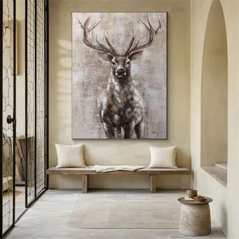 All Paintings Wall Abstract Art, Animal Art Painting, Deer Painting, Christmas Mantel, Stylish Wall Art, Textured Painting, Animal Painting, Mantel Decorations, Abstract Oil