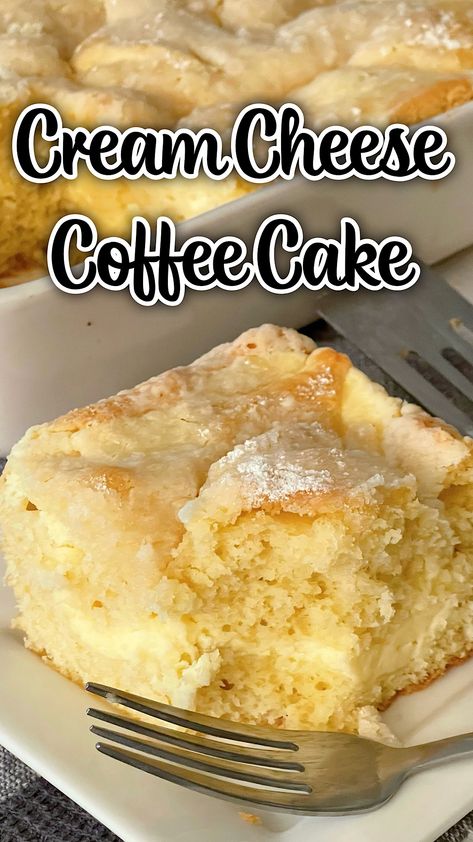 Make mornings special with this Cream Cheese Coffee Cake! With a buttery cake base, creamy layer of sweet cream cheese, and a crumbly streusel topping, it’s perfect for breakfast, brunch, or dessert. Easy to make and so delicious, it�’s a recipe everyone will love! Cinnamon Cream Cheese Coffee Cake, Cranberry Cream Cheese Coffee Cake, Cheese Coffee Cake Recipes, Cream Cheese Breakfast Recipes, Cheese Danish Coffee Cake, Danish Coffee Cake, Deserts With Cream Cheese, Krusteaz Recipes, Cream Cheese Cake Recipes