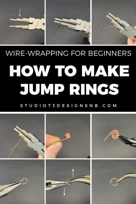 How To Make Jump Rings, Jump Ring Jewelry Diy, Wire Wrapping For Beginners, Diy Jump Rings, Wire Wrapping Tools, Wire Jewelry Patterns, Jump Ring Jewelry, Rings Diy, Wire Wrapped Jewelry Diy