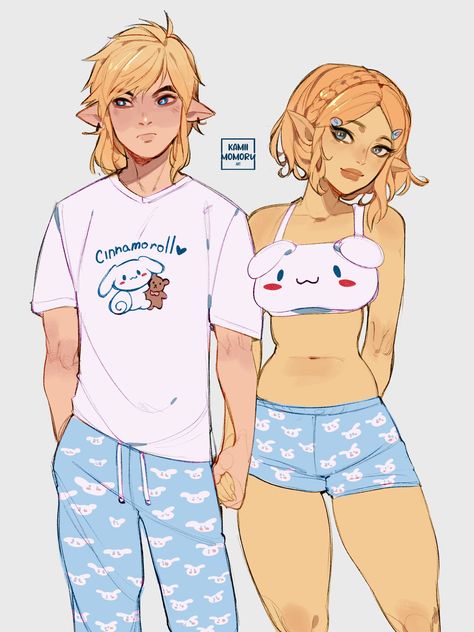 “couple matching” Link And Zelda, People Drawings, Clothing Sketches, Iphone Backgrounds, Zelda Art, Matching Couple, Cute Couple Art, Arte Fantasy, Couple Drawings