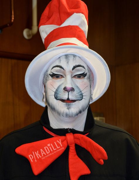 Cat in the Hat by Pam Kinneberg, PiKadilly Face Painting. Male Makeup, Cat In The Hat, Halloween 2024, Halloween Ideas, Face Painting, Halloween Fun, Halloween, Hats, Makeup