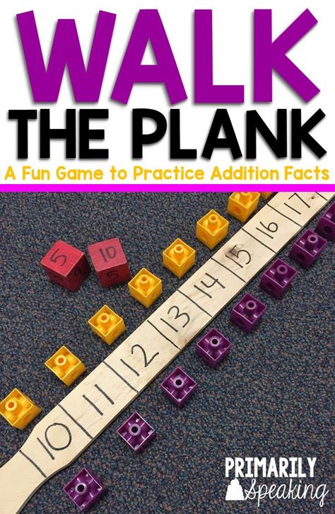 Easy Math Games, Walk The Plank, Math Night, Easy Math, Math Fluency, Math Games For Kids, Daily Five, Addition Facts, Math Intervention