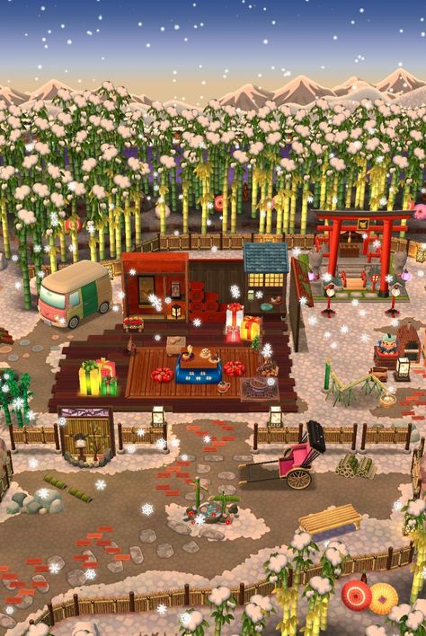 Acnl House, Japanese Winter, Pocket Camp, Animal Crossing Pocket Camp, Stardew Valley, Animal Crossing, City Photo, Nintendo, Camping