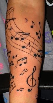 Music Notes Tattoos, Music Tattoo Sleeves, Tattoo Sleeve Filler, Music Notes Tattoo, Music Note Tattoo, Mode Rose, Music Tattoo Designs, Note Tattoo, Dragon Tattoos