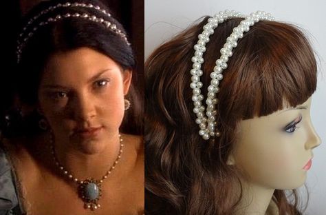 Anne Boleyn/Catherine of Aragon Double Pearl Headband- h178 by tudorshoppe on Etsy https://www.etsy.com/listing/174858312/anne-boleyncatherine-of-aragon-double The Tudors, Catherine Of Aragon, Hair And Makeup Tips, Shoes Heels Classy, Royal Dresses, Medieval Jewelry, Anne Boleyn, Gold Headband, Pearl Cream