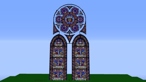 Minecraft Cathedral Stained Glass | Fantasy stained glass cathedral(WIP) Minecraft Project Minecraft Circle Window Design, Minecraft Cathedral Interiors, Minecraft Cathedral Blueprints, Minecraft Castle Windows, Minecraft Glass Design, Minecraft Stained Glass Window, Stained Glass Minecraft, Minecraft Stained Glass Designs, Minecraft Windows Design