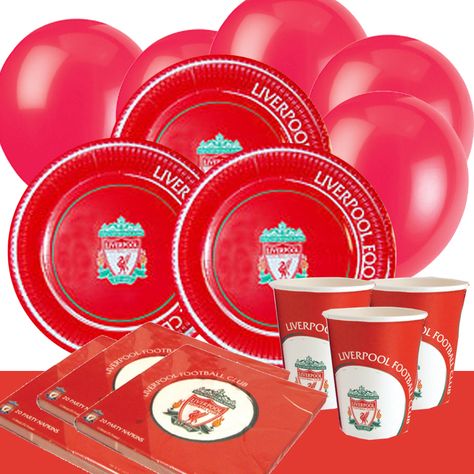 Liverpool FC Birthday Party Supplies with the world famous Liverpool FC crest. Part of our fantastic licensed children’s party supplies range. These colourful and graphic Birthday Party Plates, Party Cups, Party Napkins, Party Tablecover and Party Balloons are ideal for your children’s birthday party celebration. Liverpool Birthday Party Ideas, Ireland Images, Football Party Decorations, Birthday Party Plates, Budget Party, Football Birthday Party, Party Poppers, Galentines Party, Football Birthday