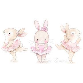 Bunny Ballerina, Nursery Illustration, Kids Decals, Art Mignon, Bunny Art, Wall Stickers Kids, Art Et Illustration, Baby Art, Art And Illustration