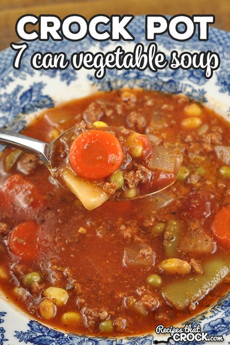 Vegetable Crockpot, Crock Pot Vegetable Soup, Can Soup Recipe, Crockpot Vegetable, Vegetable Soup Crock Pot, Crock Pot Vegetables, Hamburger Vegetable Soup, Vegetables Soup, Easy Vegetable Soup