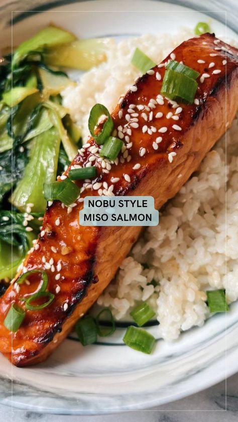 NOBU STYLE MISO SALMON 6 x 5-6 oz pieces of salmon (I leave skin on) 2 tbsp miso paste 2 tbsp brown sugar 2 tbsp tamari 1/4 cup rice… | Instagram Marinade Fish, Fish Marinade, Miso Salmon, Miso Paste, Rice Wine Vinegar, Rice Wine, Wine Vinegar, Baking Tray, Green Onion