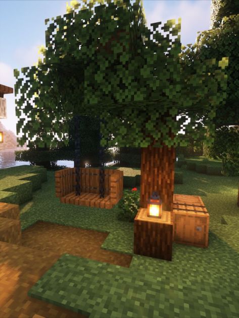 Garden Minecraft, Build In Minecraft, Minecraft Garden, Minecraft Cottage, Swing Design, Minecraft Inspo, Garden Swing, Minecraft Architecture, Minecraft Crafts