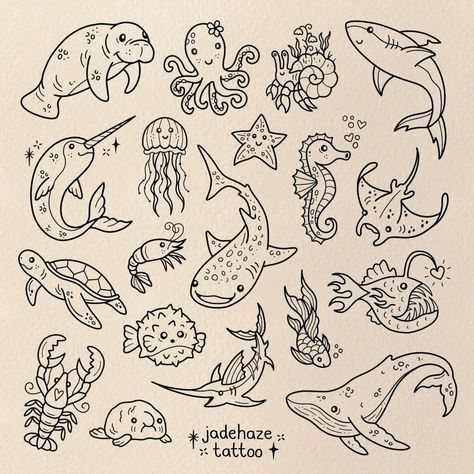 Sea Creatures Drawing, Aquatic Art, Ocean Drawing, Sea Drawing, Sea Creatures Art, Art Painting Tools, Marine Art, Meaningful Drawings, Creative Drawing Prompts