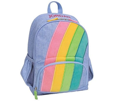 Kids Small Backpacks & Mini Backpacks For Toddlers | Pottery Barn Kids Rainbow Applique, Rainbow Backpack, Small Backpacks, Kids Close, Mini Backpacks, Colorful Backpacks, Toddler Backpack, Barbie Stuff, Mark And Graham