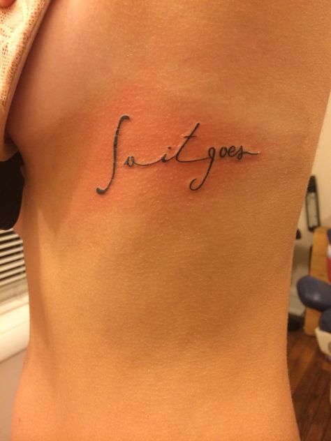 fresh "so it goes" tattoo. Gotten on 8.9.2014 So It Goes Tattoo, Tattoo Baby, Go Tattoo, So It Goes, Baby Tattoos, Dope Tattoos, Tattoo Placement, S Tattoo, Chest Tattoo