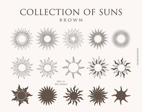 Clip Art Sun, Zodiac Witch, Moon Clipart, Sun Tattoo Designs, Sun Symbol, Instagram Icon, Sun Tattoos, Frame Logo, Sun Tattoo